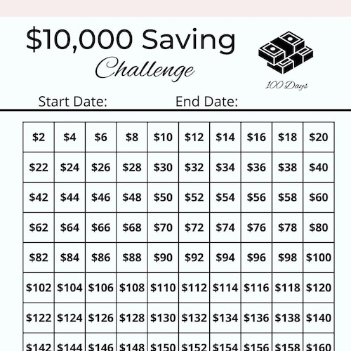 10000 Savings Challenge 10K Savings Challenge Save 10000 Etsy Australia