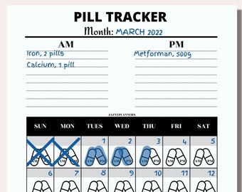 Medication Log Am Pm - Etsy UK