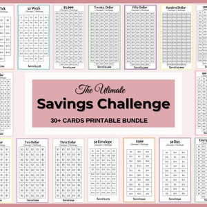Mini Savings Challenge Printable, Savings Challenge Bundle| A6 Savings Challenge, Monthly Money Savings Tracker| Cash Budget Challenges
