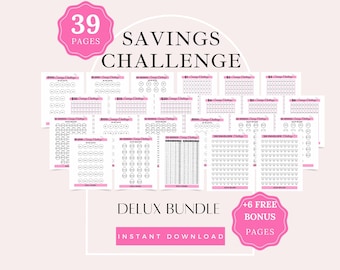 Savings Challenge Printable, Delux Savings Challenge Bundle| Savings Challenge, Monthly Money Savings Tracker| Cash Budget Challenges