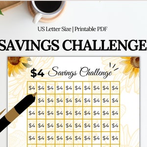 4 Dollar Savings Challenge| Save 400 Dollars Challenge| Save 400 Dollars In 100 Days | Cash Tracker| Money Dollar Savings Tracker Printable