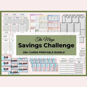 Savings Challenge Printable MEGA Savings Challenge Bundle| A6 Savings Challenge, Monthly Money Savings Tracker| Cash Budget Challenges