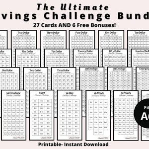 Mini Savings Challenge Printable, Savings Challenge Bundle| A6 Savings Challenge, Monthly Money Savings Tracker| Cash Budget Challenges