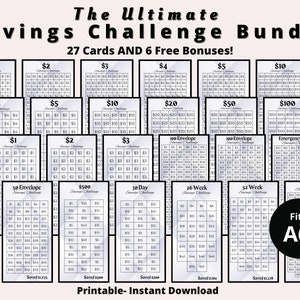 Mini Savings Challenge Printable, Savings Challenge Bundle| A6 Savings Challenge, Monthly Money Savings Tracker| Cash Budget Challenges