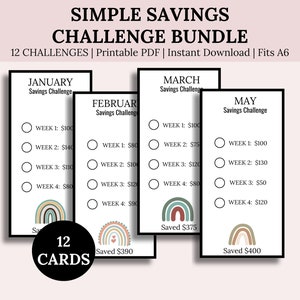 5,000 Savings Challenge| 5k Savings Challenge| Low Income Savings Challenge Printable| Week Saving Challenge Bundle| A6 Mini Saving Trackers