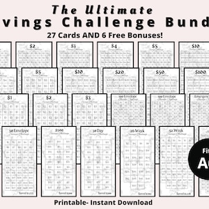 Mini Savings Challenge Printable, Savings Challenge Bundle| A6 Savings Challenge, Monthly Money Savings Tracker| Cash Budget Challenges