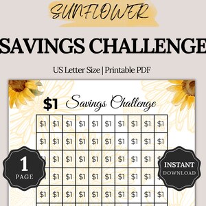1 Dollar Savings Challenge| Save 100 Dollars Challenge| Save 100 Dollars In 100 Days | Cash Tracker| Money Dollar Savings Tracker Printable