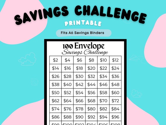 100 Envelope Savings Challenge Save 10000 Dollars in 100 - Etsy