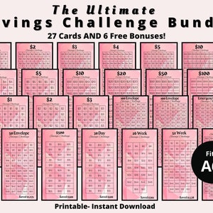 Mini Savings Challenge Printable, Savings Challenge Bundle| A6 Savings Challenge, Monthly Money Savings Tracker| Cash Budget Challenges