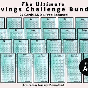 Mini Savings Challenge Printable, Savings Challenge Bundle| A6 Savings Challenge, Monthly Money Savings Tracker| Cash Budget Challenges