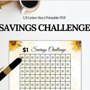 1 Dollar Savings Challenge| Save 100 Dollars Challenge| Save 100 Dollars In 100 Days | Cash Tracker| Money Dollar Savings Tracker Printable
