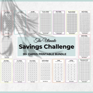 Mini Savings Challenge Printable, Savings Challenge Bundle| A6 Savings Challenge, Monthly Money Savings Tracker| Cash Budget Challenges