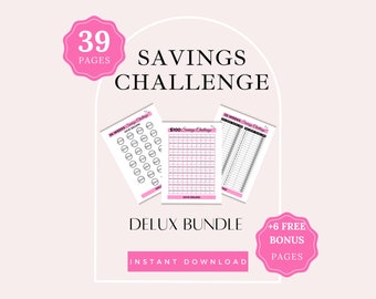 Savings Challenge Printable, Delux Savings Challenge Bundle| Savings Challenge, Monthly Money Savings Tracker| Cash Budget Challenges