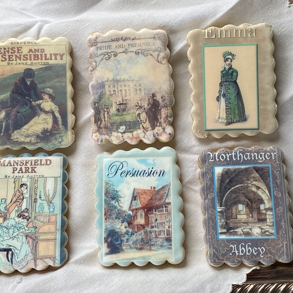 Jane Austen vintage book cover cookies