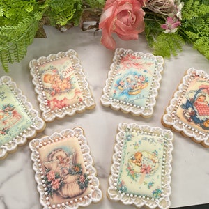 Vintage Baby Girl Shower/Announcement Cookies