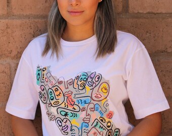 Iran Map Art T Shirt | Women Boxy Fit Tee | Persian Modern Graphic Shirt | Iranian Culture Top | Gift for Her