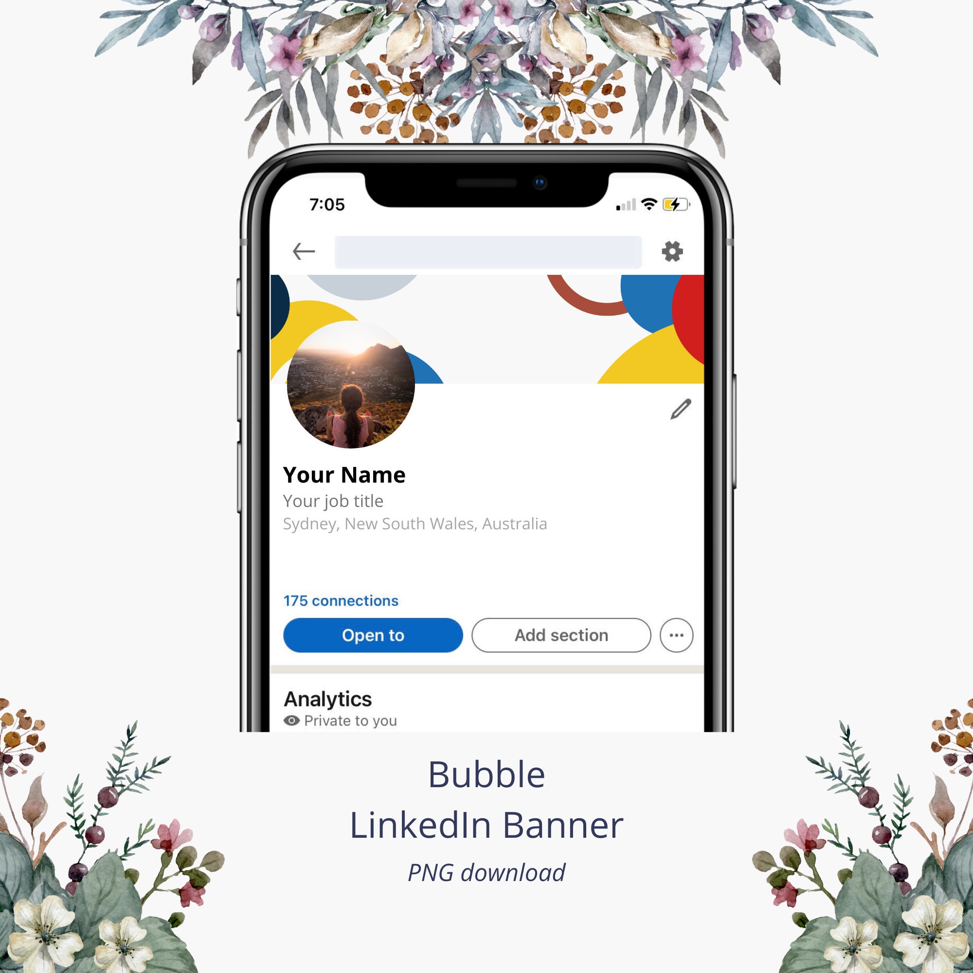 Bubble Linkedin Banner - Etsy