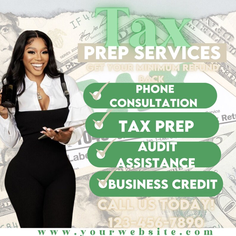 Tax Prep Flyer / Tax Flyer / DIY Tax Prep Flyer / Taxes / Tax Season