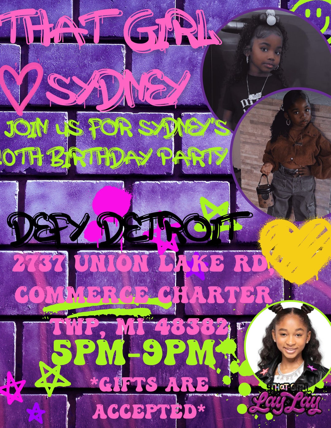 Kids Birthday / Party Flyer / That Girl Lay Lay / Canva / Instagram ...
