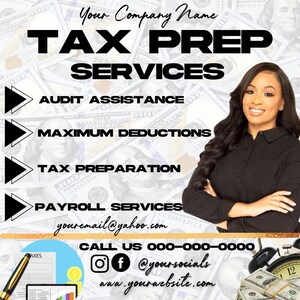 Tax Prep Flyers / Tax Prep / Tax Season / Tax Branding Kit / Template / Digital Flyers / Tax Posts / Social Media Flyer / Instagram
