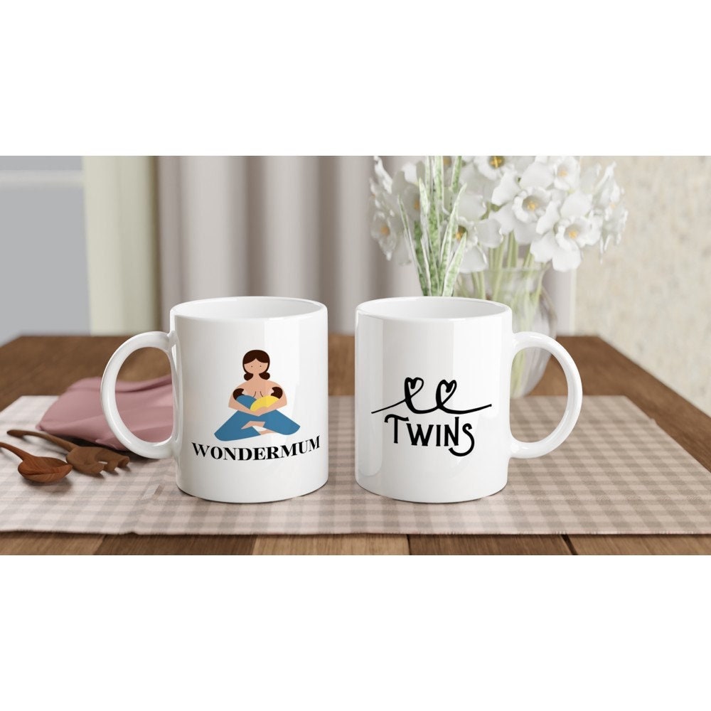 Tasse Allaitement Jumeaux - Cadeau Pour La Fête de Mère Les Wondermum Fêter Votre Co-Allaitement Cot