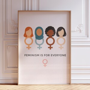 Feminist Inclusive Wall Art, Intersectional Feminism Poster, Women Empowerment Print, Contemporary Minimalist Illustration, Feminist Gift