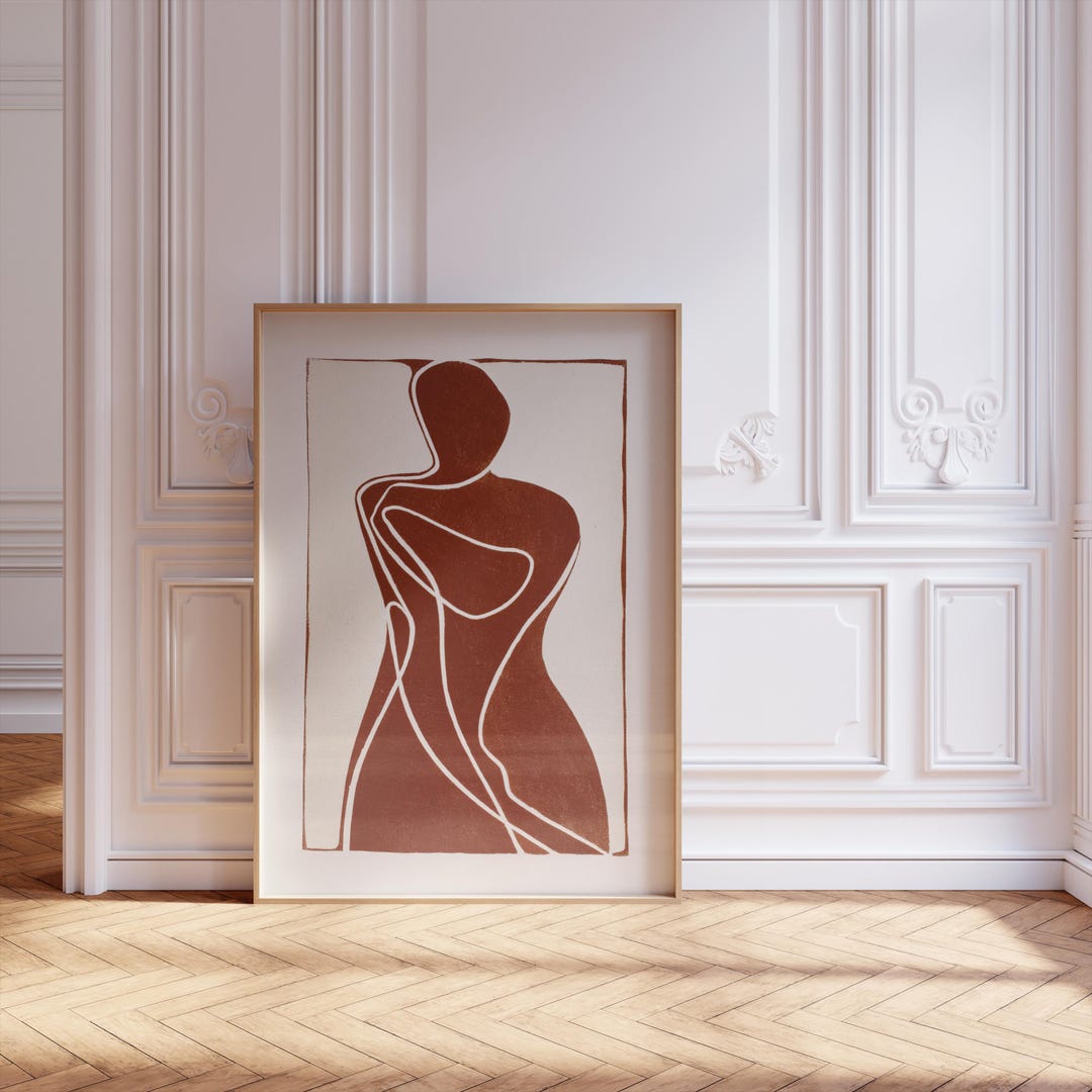 Abstract Line Art Woman Print, Minimalist Female Figure Wall Art in ...