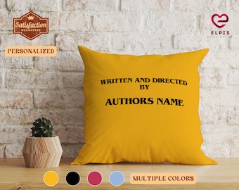 Written and Directed by Pillow, Custom Movie Maker Gift, Film Buff Gift, Personalized Screenwriter Filmmaker Pillowcase, Movie Director Bday