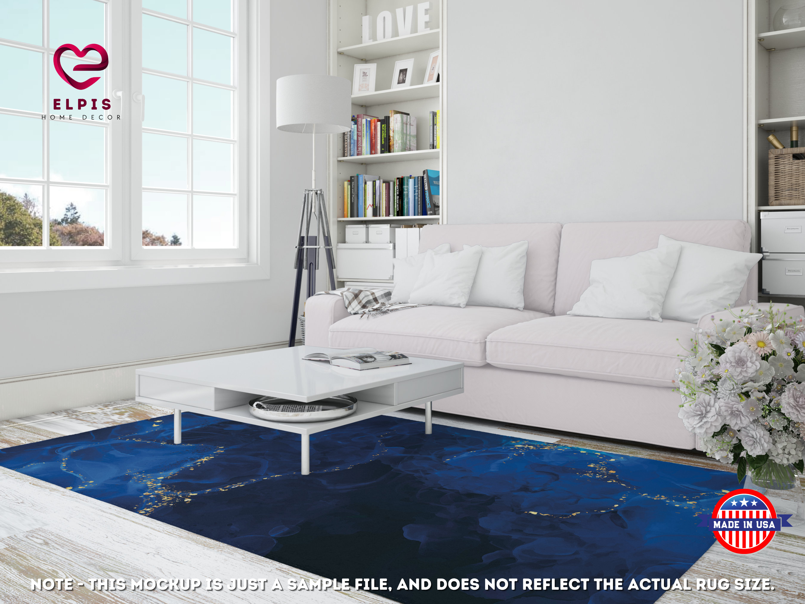 Navy Blue Marble Rug Black and Blue Marble Carpet Dark Blue Etsy