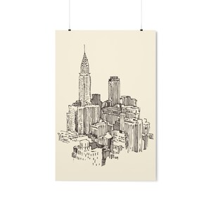 Retro New York City Poster, Hand Drawn Nyc Wall Art, New York Print, Empire State Building Decor, USA Travel Poster, New York Travel Gift image 10