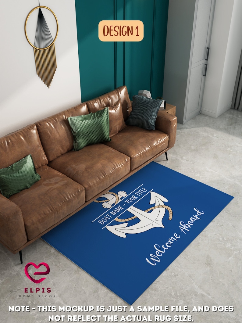 Personalized Boat Rug Custom Aboard Rug Nautical Etsy