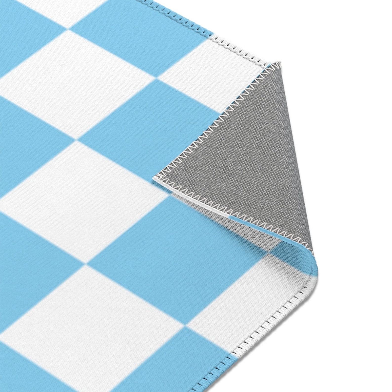 Baby Blue Checkered Rug Checkered Decor Area Rug Groovy Rug Etsy