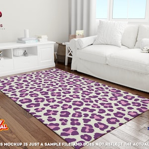 Purple Leopard Rug, Indie Room Decor, Pink and Purple Tiger Rug, Y2k Decor, Danish Pastel Safari Rug, Teen Girl Room Decor, Purple Wild Rug