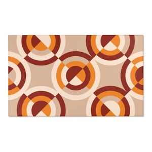 Orange Groovy Rug, 70s Style Retro Area Rug, 60s Groovy Decor, Mid Century Modern Rug, Geometric Pattern Area Rug, Funky College Dorm Rug image 6