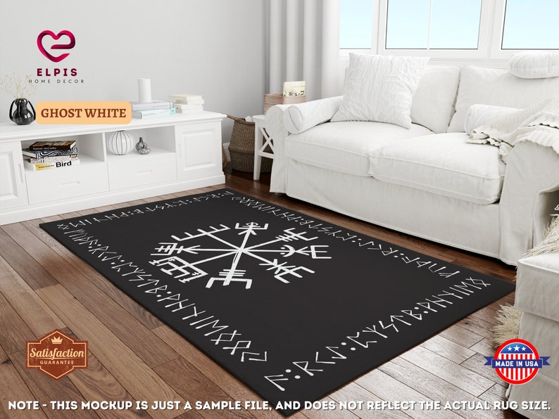 Vegvisir Rug Norse Mythology Gift Viking Compass Decor - Etsy