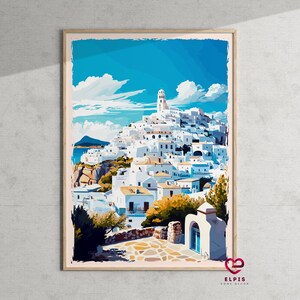 Retro Skyros Poster, Griechenland Reisegeschenk, Skyros Griechenland Wandkunst, griechische Inseln Druck, Vintage Skyros Wanddekor, Ägäis Skyros Geschenk