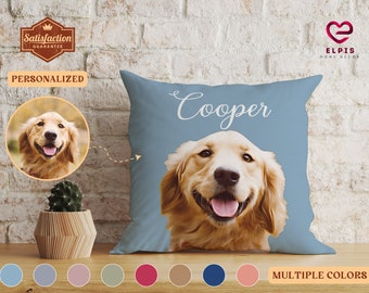 Almohada personalizada con retrato de mascota y nombre, funda de almohada personalizada para perros y gatos, efecto de pintura digital con foto de mascota, almohada con imagen de mascota, regalo para amantes de los perros y gatos