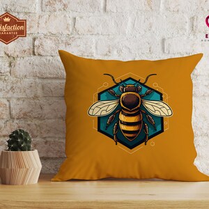 Honey Bee kussen, hommel decor, hommel kussensloop, Honey Bee College slaapzaal decor, boho insect sierkussen
