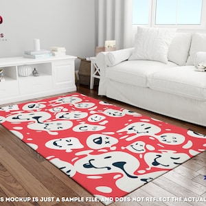 Trippy Smiley Rug, y2k Room Decor, Trendy Smiley Face Rug, Groovy Smiley Face Decor, Smiley Face College Dorm, 2x3 3x5 4x6 Trippy Face Rug