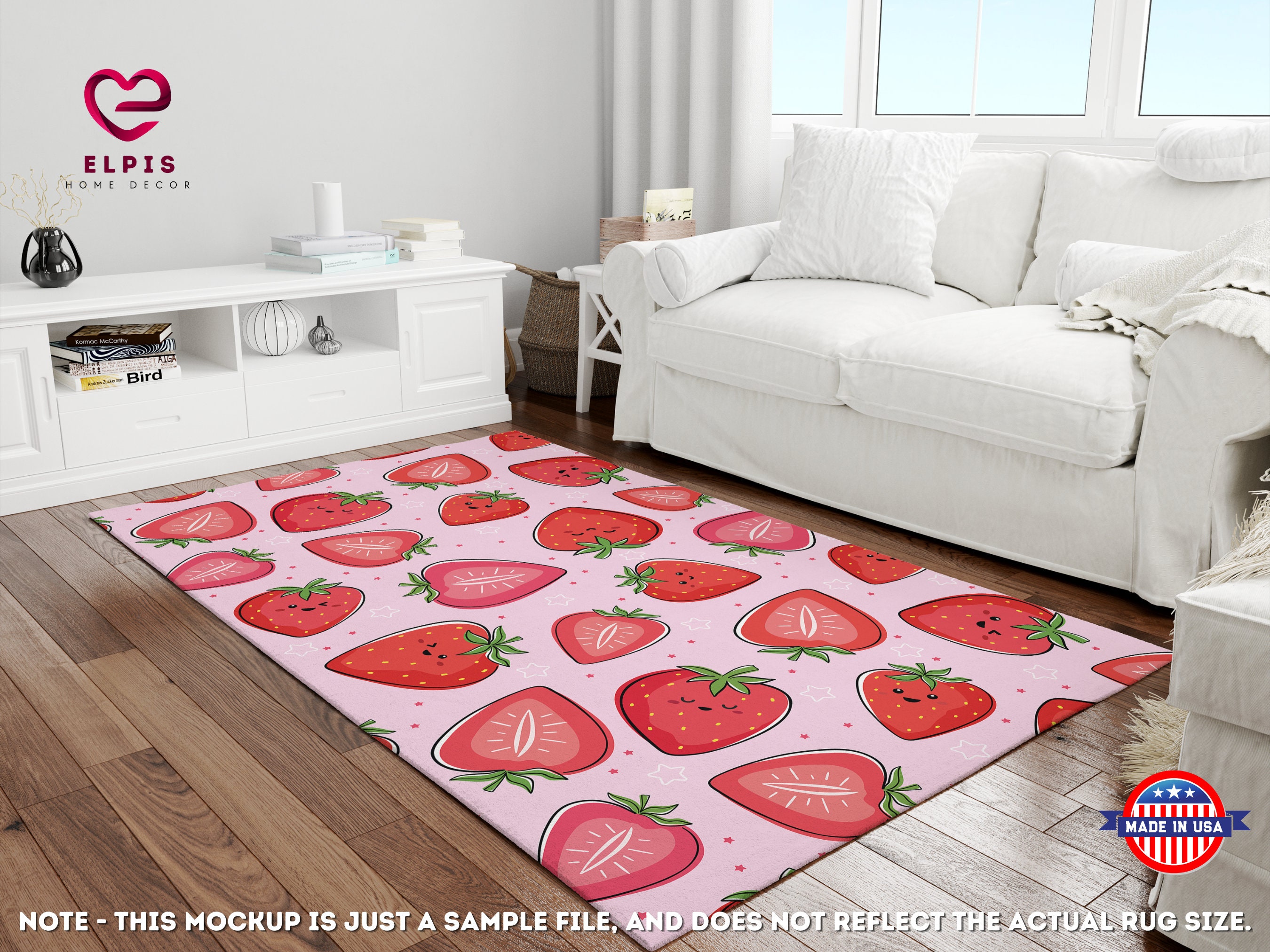 Stawberry Rug Kawaii Strawberry Rug, Y2k Strawberry Room Decor, Pink Fruit Rug ...