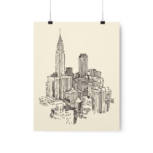 Retro New York City Poster, Hand Drawn Nyc Wall Art, New York Print, Empire State Building Decor, USA Travel Poster, New York Travel Gift image 7