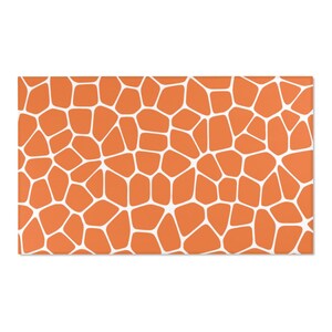 Orange Funky Rug, Aesthetic Room Decor, Tangerine Voronoi Pattern Rug, Sorority Decor, Y2k Groovy Rug, Tangerine Trendy Rugs, Y2k Decor image 6