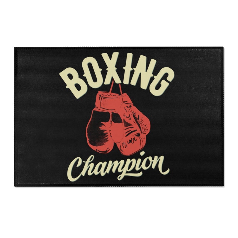 Vintage Boxing Champion Area Rug, Retro Red Gloves Sports Decor ...