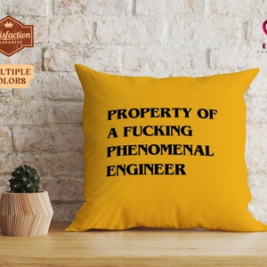 Engineer Throw Pillow, Engineering Gifts, Funny Engineering Decor, Fucking Phenomenal Engineer Cushion, Engineering Student Graduation Gift