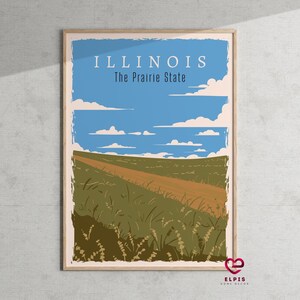 Retro Missouri Poster, Missouri Poster, Plakat des US Bundesstaates Illinois, Reisegeschenk des US Bundesstaates Illinois, Dekor zur Flitterwochen, USt