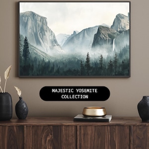 Lot d'art numérique du parc national de Yosemite – 10 impressions d'art murales | Paysages de montagne à télécharger pour la télévision et les économiseurs d'écran