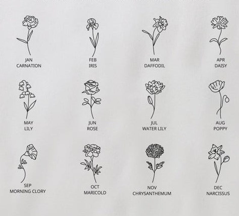 Personalized Birthday Flower Sterling Silver Flower Name Etsy