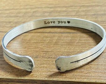 Cuff Bracelet Engrave Men Silver Personalized, Custom Name Engraving Bangle, Secret Message Bestfriend Gifted, Coordinate Norse Bracelet Him