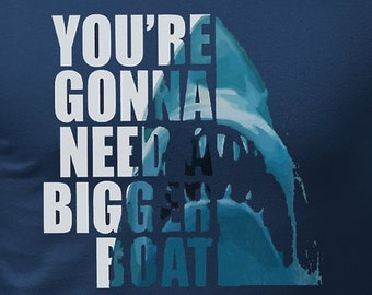 Shark Jaws Bigger Boat Adults T-Shirt Unisex Mens Funny Shirt Gift For Him or Her Tee Shirts Retro Movie tshirt