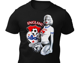 Men's Football T-Shirt Marilyn Monroe England Shirt Unisex Adults & Kids Sizes Euro Football Top